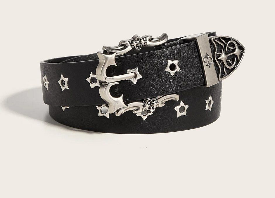 Cinture: Rivert Gradient Black Gothic Punk Belt - Ceinture gothique – Nuovo e nell'imballaggio originale da Lausanne venduto da FASHION-WORLD-SHOP