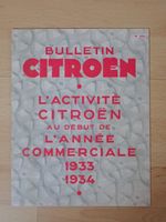 Bulletin Citroen 106: Activité 1933 1934