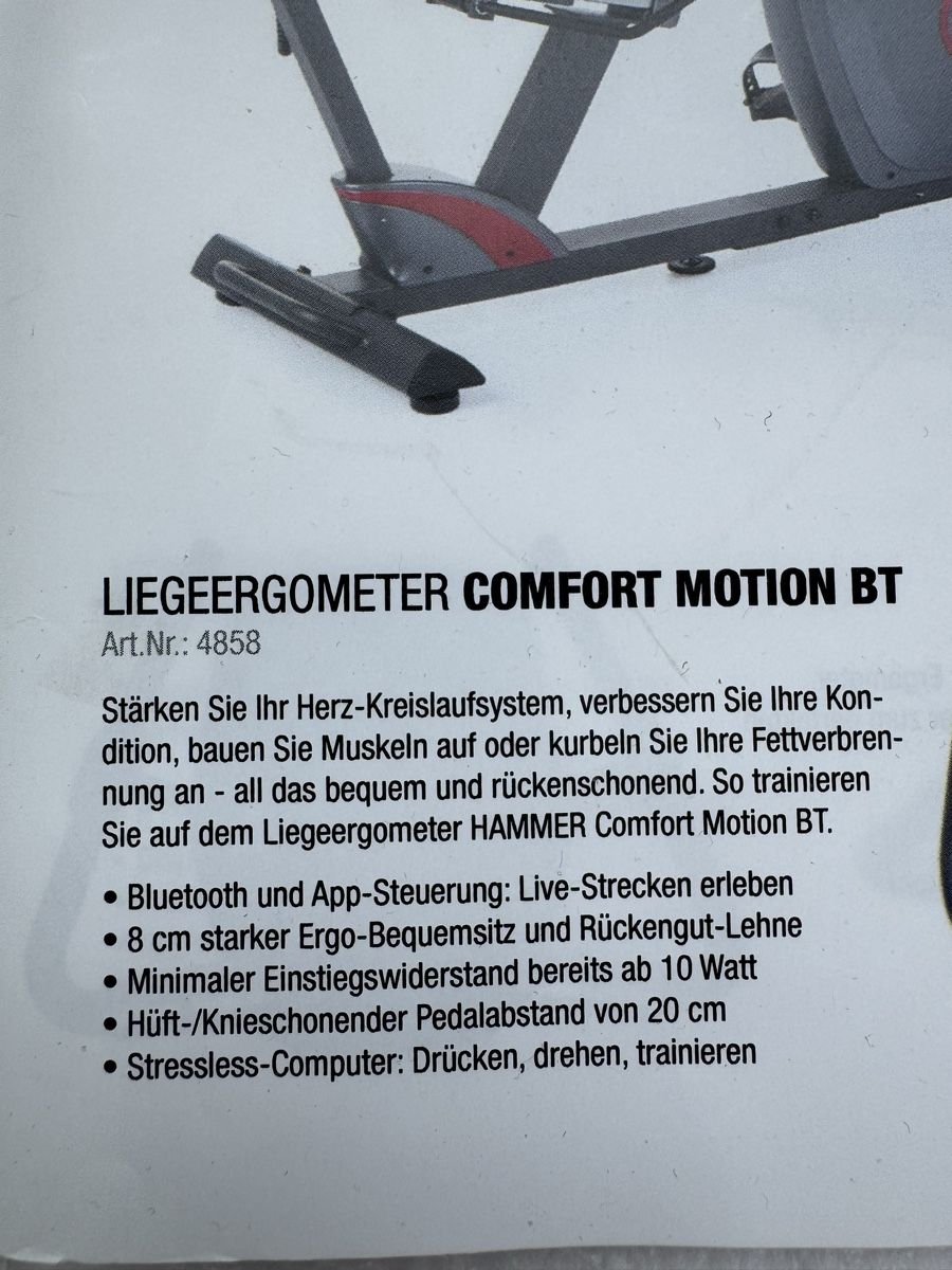 Hometrainer: Hammer Liegeergometer Comfort Motion BT – Usato da Zürich venduto da dcloud 5