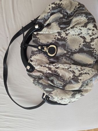 Handtasche Schlangenoptik schwarz/beige Damen gut erhalten