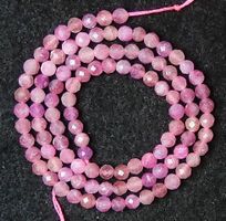 1 Strang rosa Turmalin Perlen 3 mm facettiert.