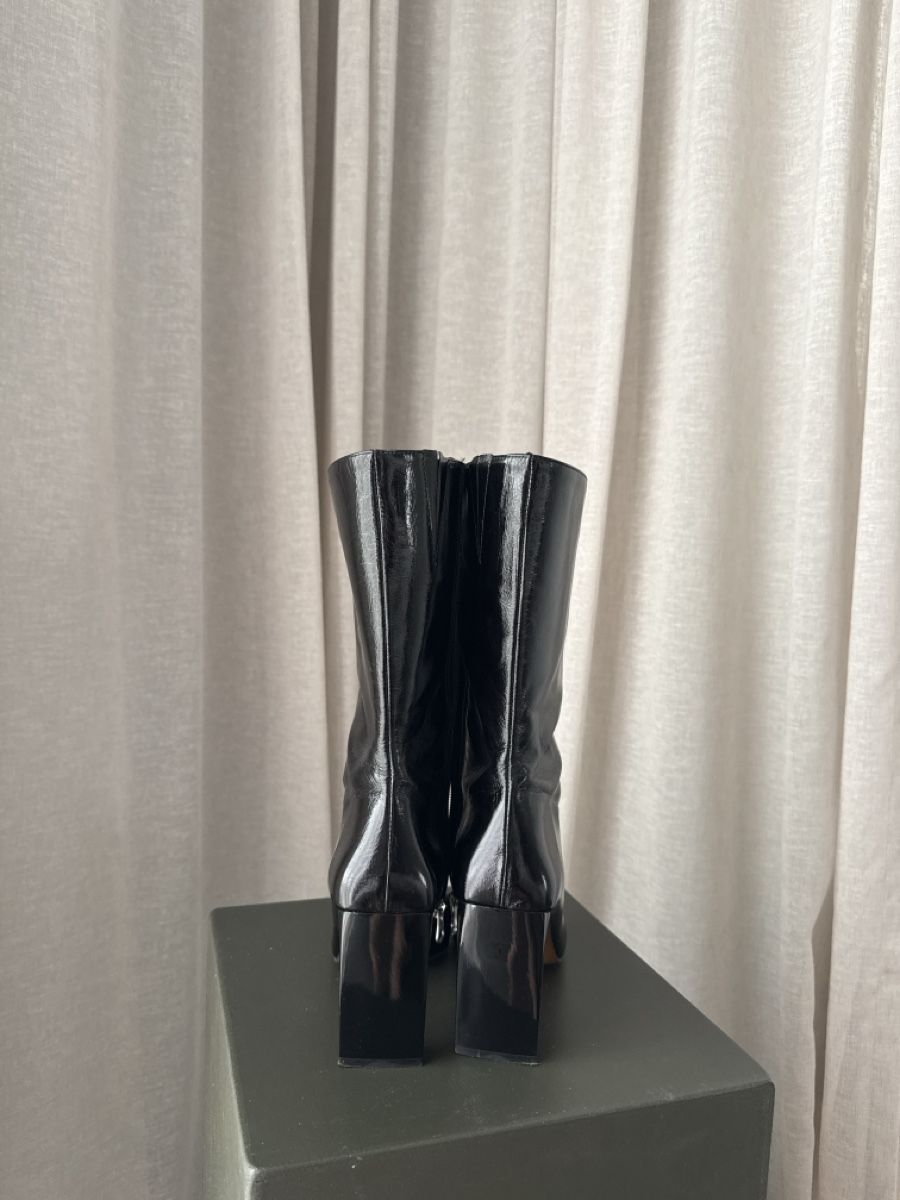 Scarpe da donna: Sleek Black Leather Heeled Boots - Size 39 - Chic Style! – Usato da Biel/Bienne venduto da TanyaM02 4