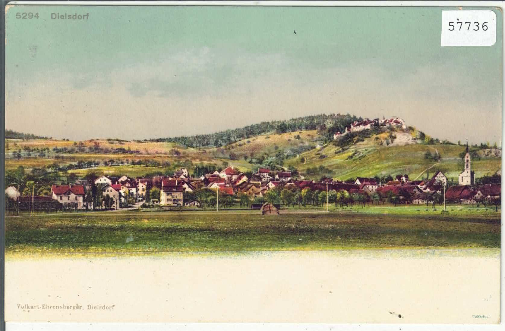 Ansichtskarten: Dielsdorf - Generalansicht - Litho – Gebraucht aus Ettingen von Kartenplanet