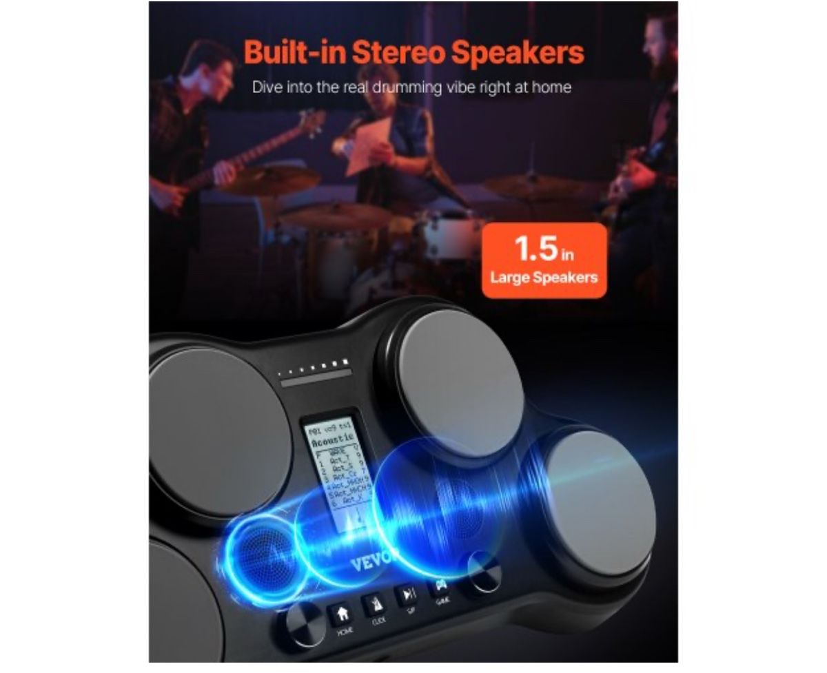 Musikinstrumente: VEVOR E-Drum Set Tablet 4 Pads 163 Sounds Kopfhöreranschlus – Neu und originalverpackt aus Amriswil von JaJa-Express 3