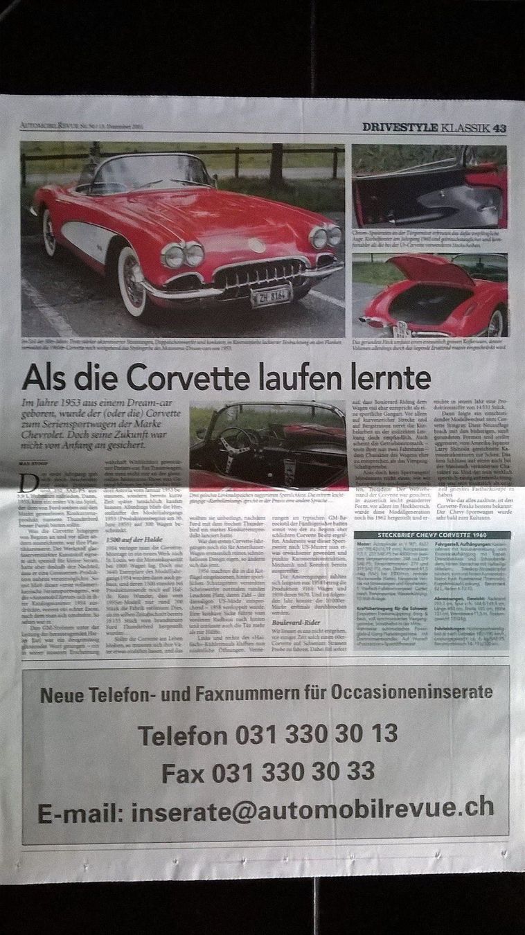 Automobili: Drivestyle Chevrolet Corvette 1960 – Usato da Bern venduto da micky031