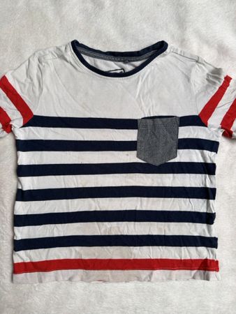 Kinder T-Shirt gestreift mit Brusttasche Grösse 104