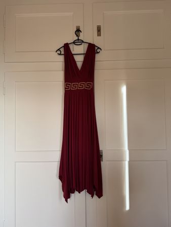 Abendkleid Bordeaux/Rot Gold – lang