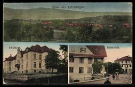 AK Fahrwangen, Bärenplatz, Schulhaus und Totalansicht aus de