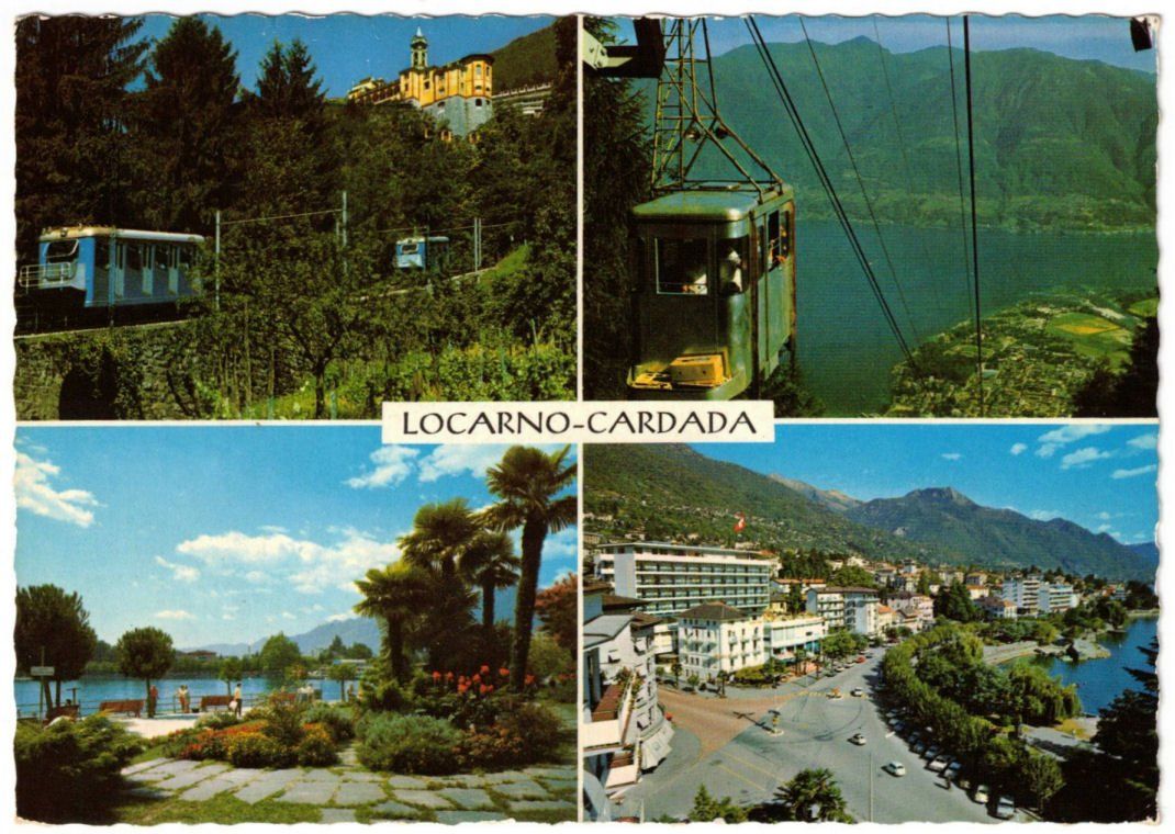 Cartoline postali: Locarno - 4 Bild AK Cardada – Usato da Binningen venduto da Mountainrider