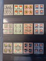 3 vierer Blöcke Pro Juventute gestempelt 1924,1925,1926