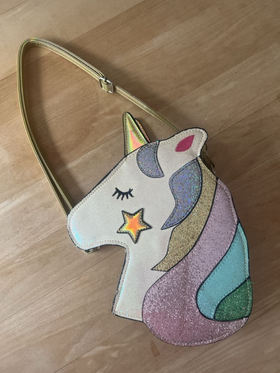 Kindertaschen: Glitzernde Einhorn-Umhängetasche – Gebraucht aus Allschwil von Fabienne0124