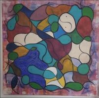 Abstraktes Gemälde, einzigartiges Kunstwerk handmade 100×100