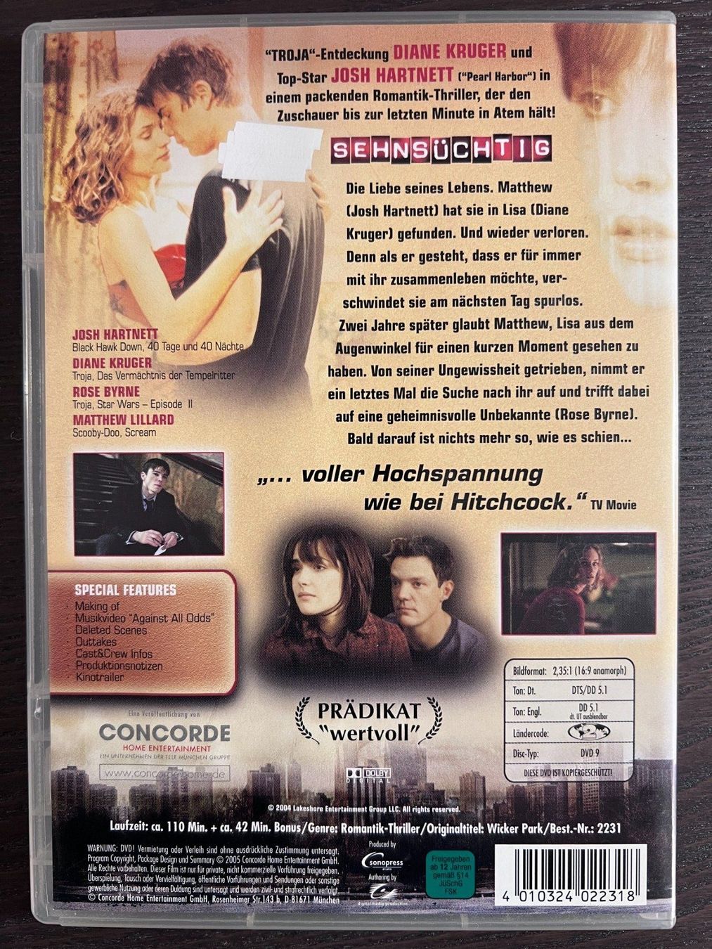 Alle DVDs: Sehnsüchtig – Gebraucht aus Zürich von FilmFreunde 1