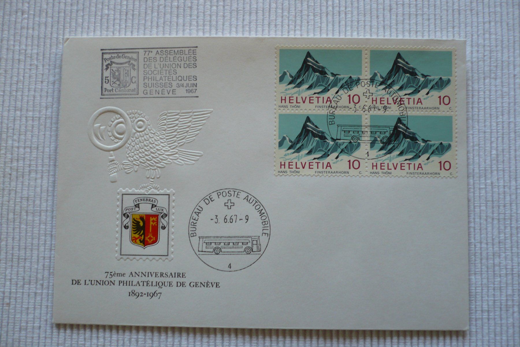 Tutti i francobolli: 1967 77. Delegiertenversammlung VSPhV, Genève – Usato da Zürich venduto da saltandpepper008