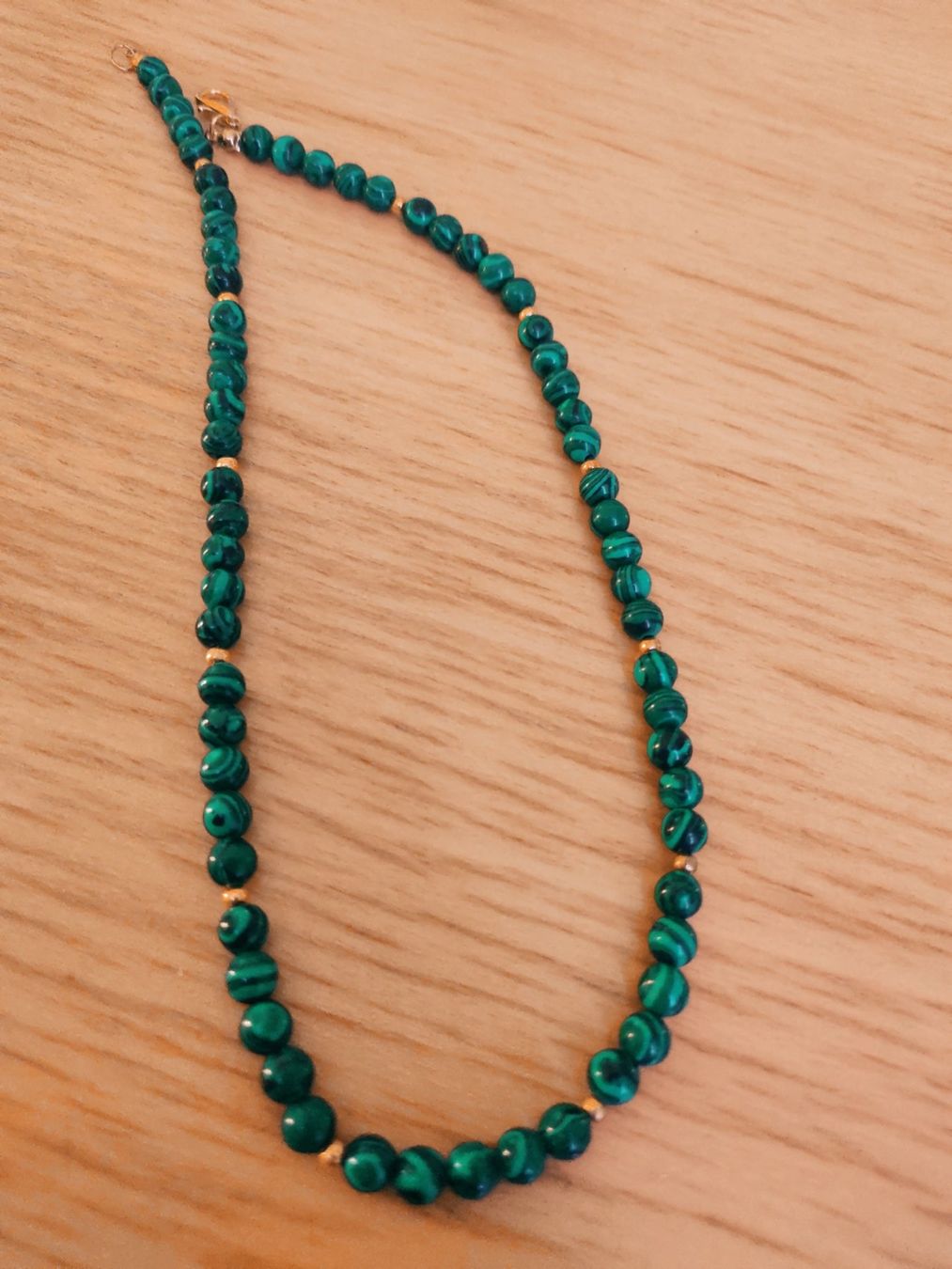 Catenine: Halskette aus Malachitperlen echte Edelsteinkette Handmade – Nuovo (secondo la descrizione) da Arlesheim venduto da Great_Deal 1