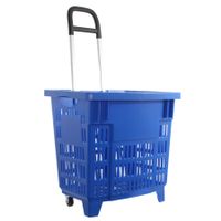 Einkaufstrolley Korb Kunststoff 55 Liter Farbe blau