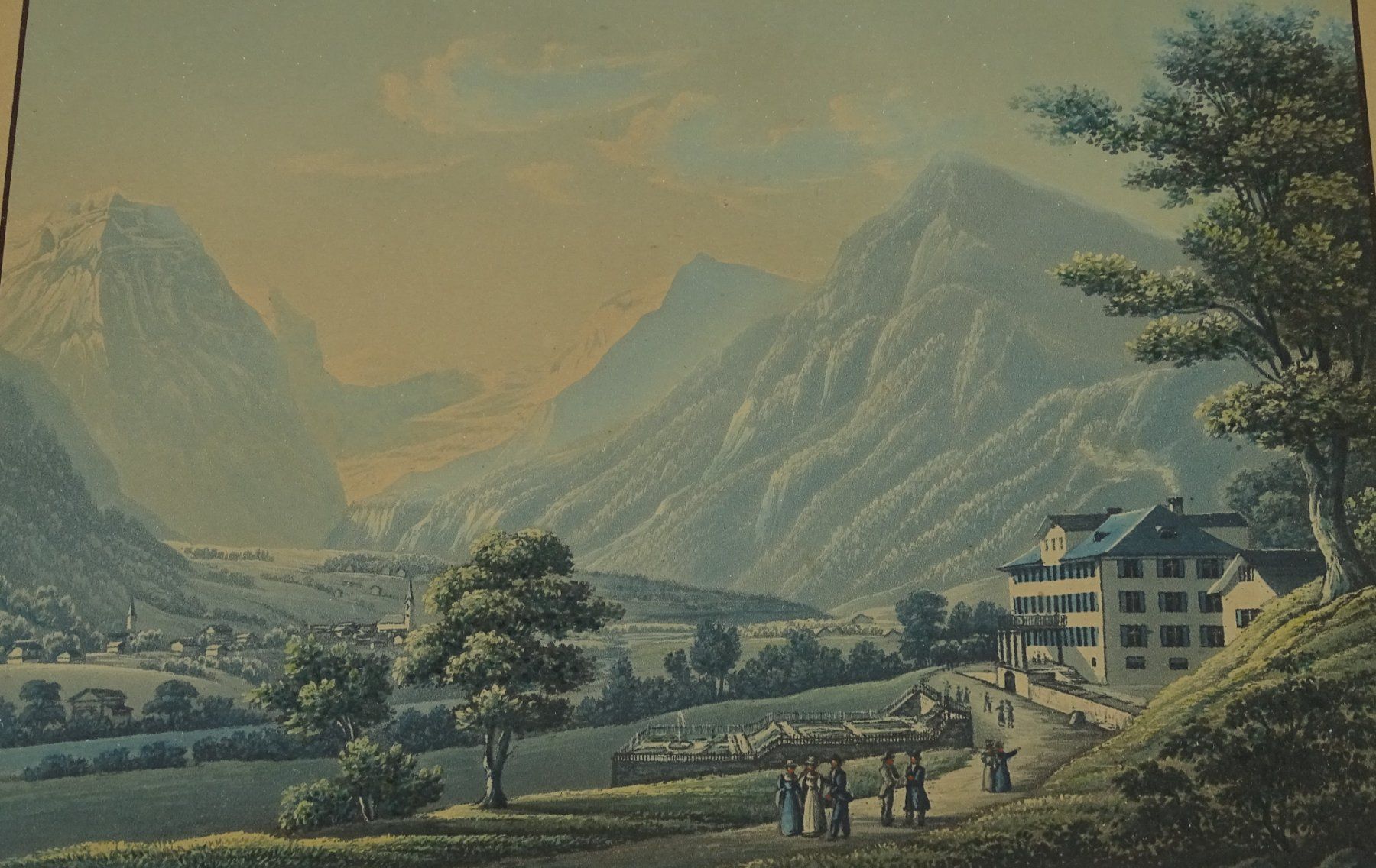 Incisioni: STACHELBERG & LINTHAL, GLARUS, AQUATINTA UM 1830 – Usato da Grüningen venduto da Kartensammler 3