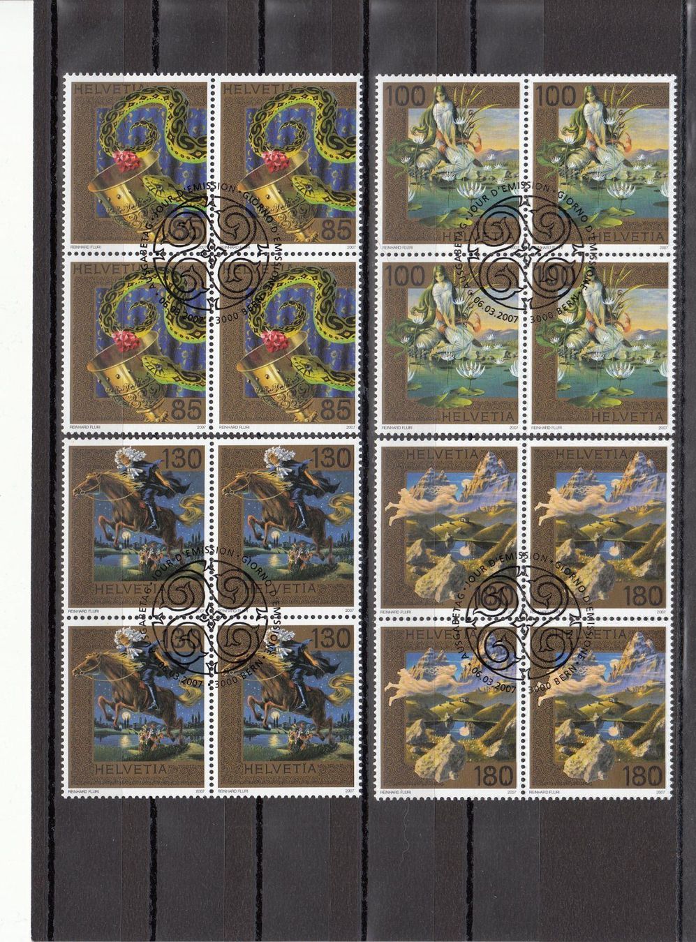 Alle Briefmarken: SBK 1222 - 1225 im 4er-Block mit ET – Gebraucht aus Bürglen TG von StampGraf
