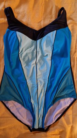 Badeanzug E-Cup, Gr. 44, Blau Schwarz