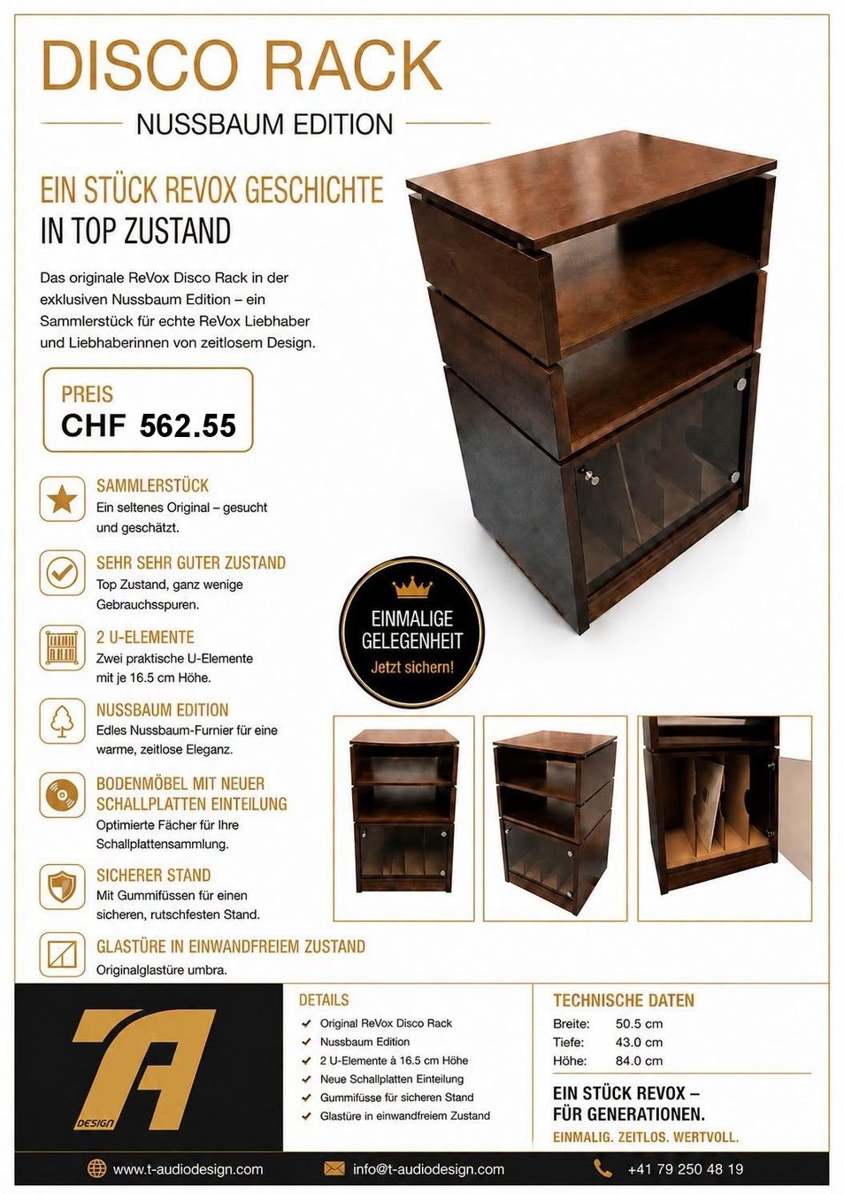 Supporti a parete: ReVox Disco Rack - absolutes Sammlerstück... – Usato da Lohn-Ammannsegg venduto da Techtrading-GmbH 4