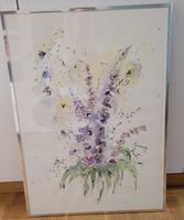 Aquarellgemälde Blumen Motiv gerahmt Grösse L guter Zustand