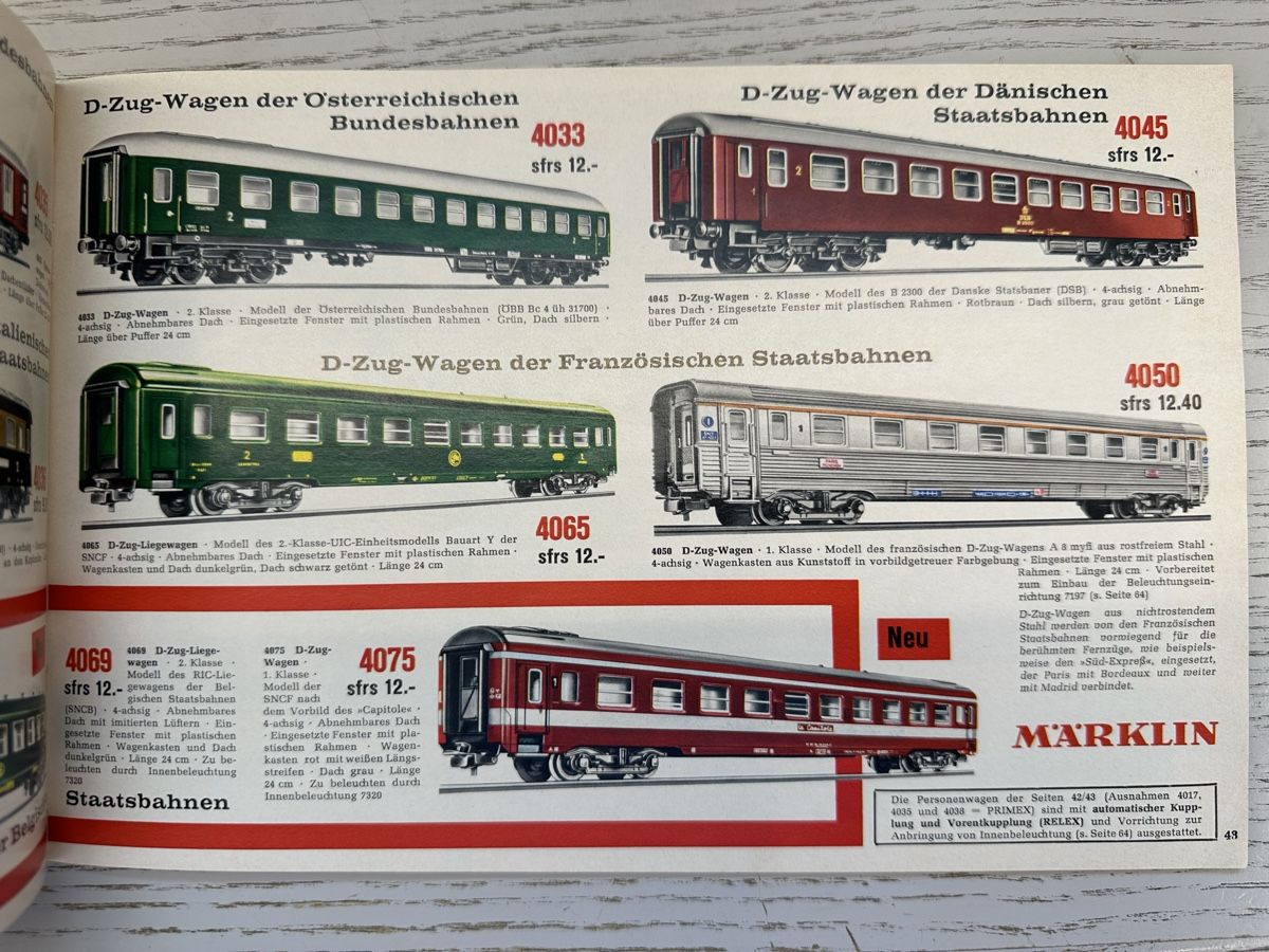 Märklin Modellini di ferrovie: Märklin Katalog 1968/69 D sfrs – Usato da Lupsingen venduto da New-Haven 1