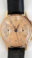 Chronograph Uhr Landeron top Handaufzug vergoldet 38 mm