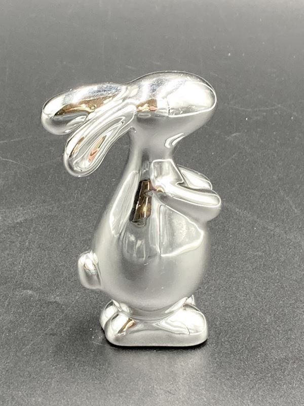 Statuette: Figur | Hase | Keramik | Silber – Usato da Wittenbach venduto da Restwert_St-Gallen 1