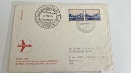 1954 Flugbrief Suisse Rio De Janeiro -San Paulo
