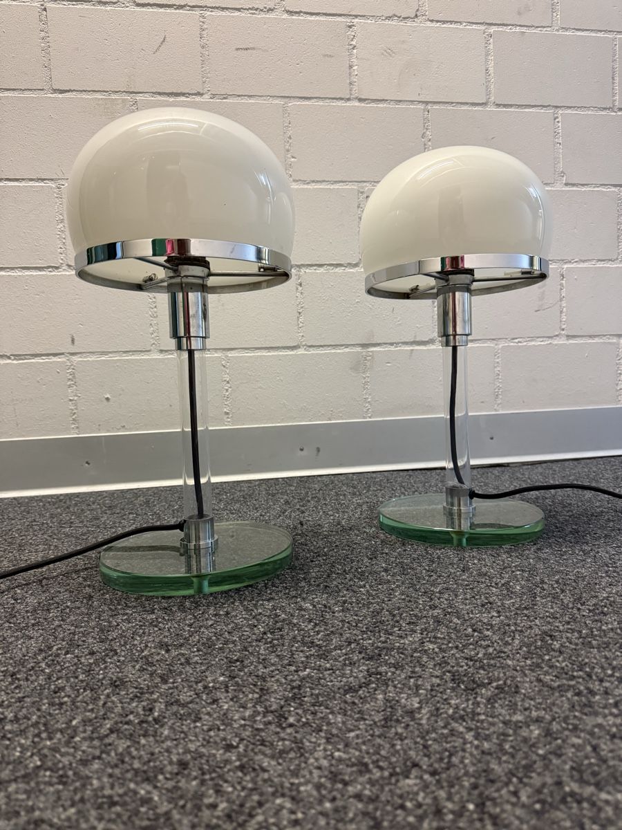 Lampade: Tischlampe Bauhaus  Glas Chrom – Usato da Bern venduto da Delamer 4