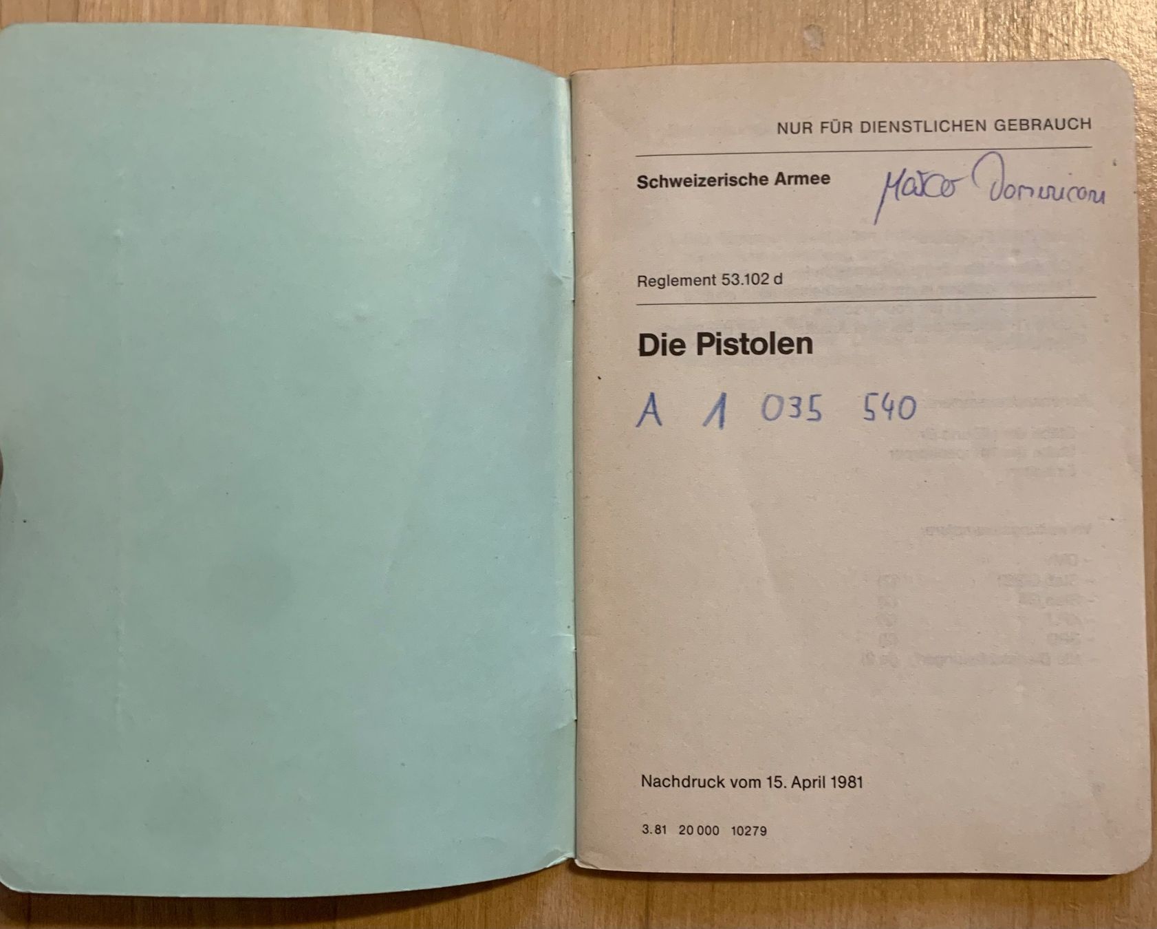 Livres: Reglement 53.102d Die Pistolen – D'occasion à Goldingen par Bergler012 1