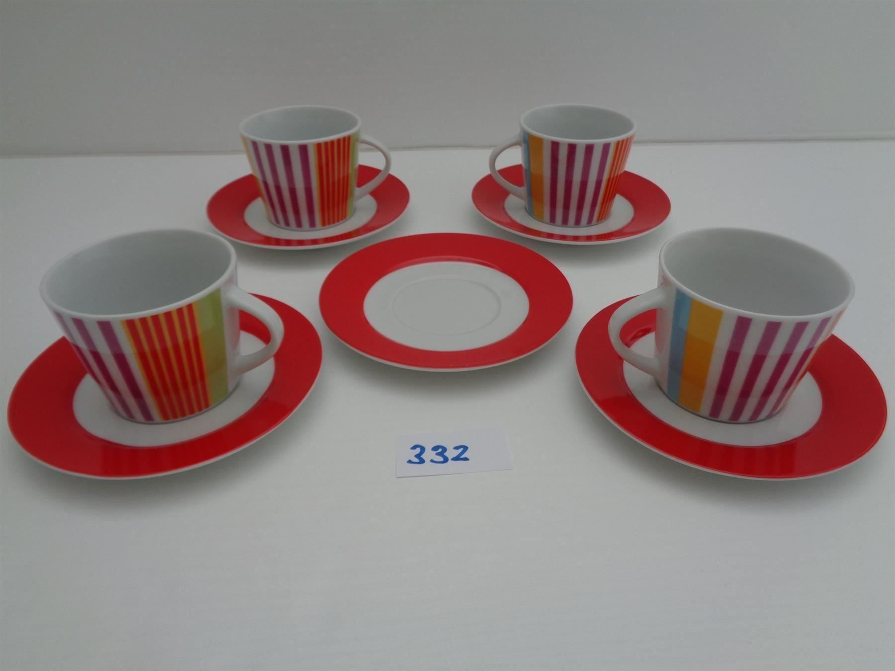 Tassen: 4 Tassen mit 5 Unterteller MF Design – Gebraucht aus Chur von omonia