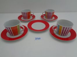 4 Tassen mit 5 Unterteller MF Design