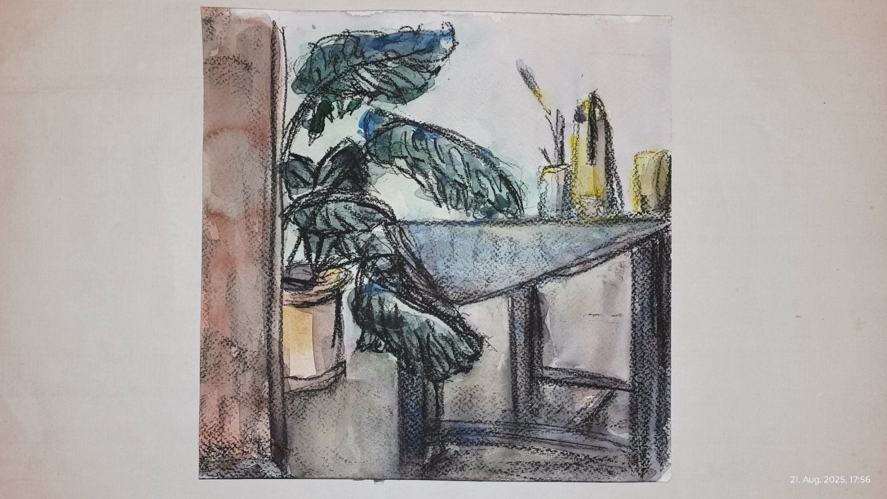 Dipinti: Studie "Malstudio", Kohle und Aquarell – Usato da Basel venduto da ann_frw2