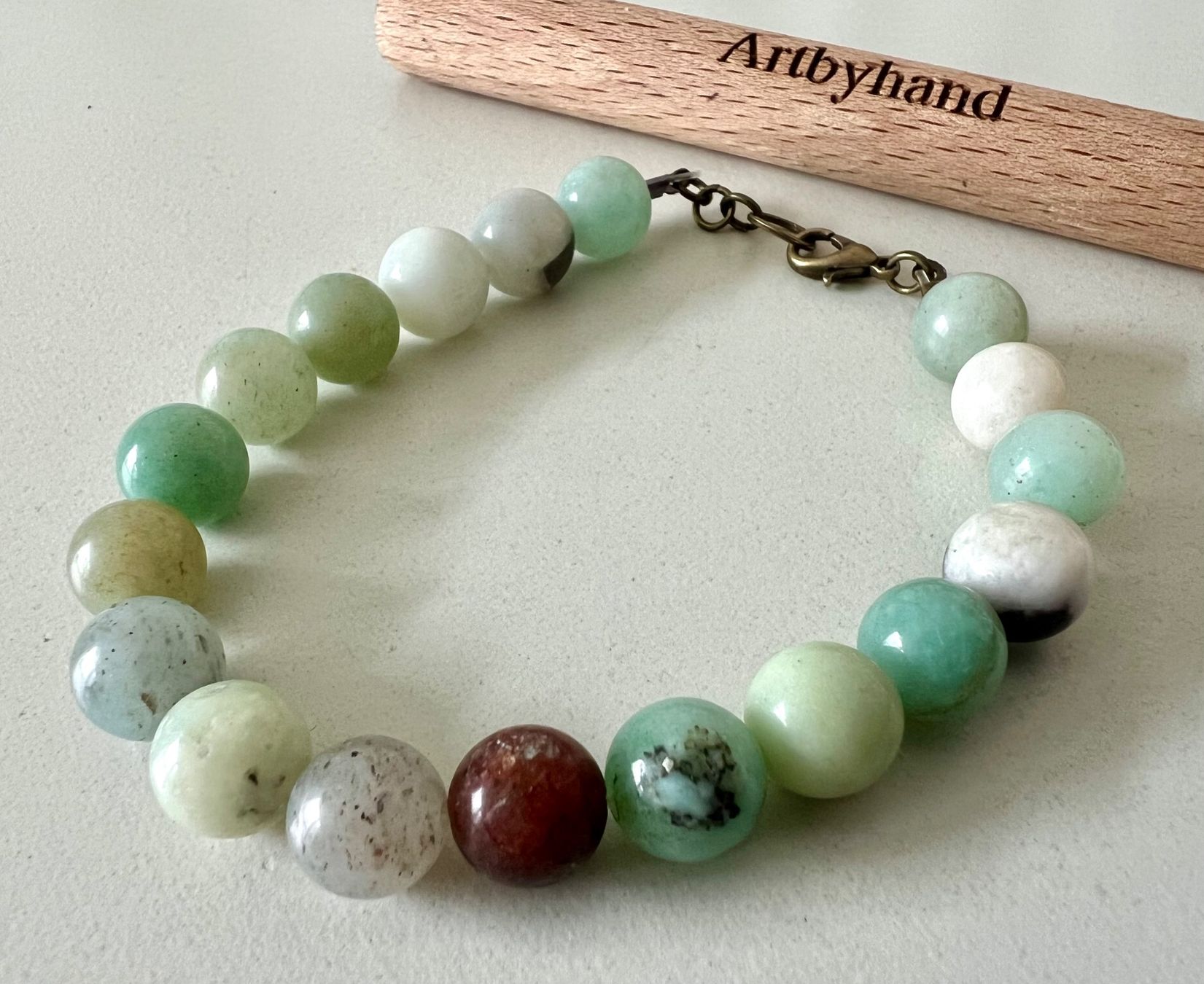 Armbänder & -reifen: Edelstein Armband Chalcedon & Aventurin - Unikat – Gebraucht aus Ruswil von artbyhand 1