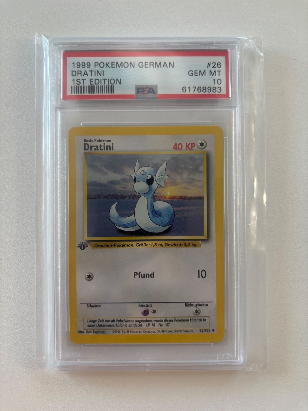 Pokémon Carte collezionabili: Pokemon Dratini Base Set 1st Edition PSA 10 German – Usato da Bern venduto da chmod