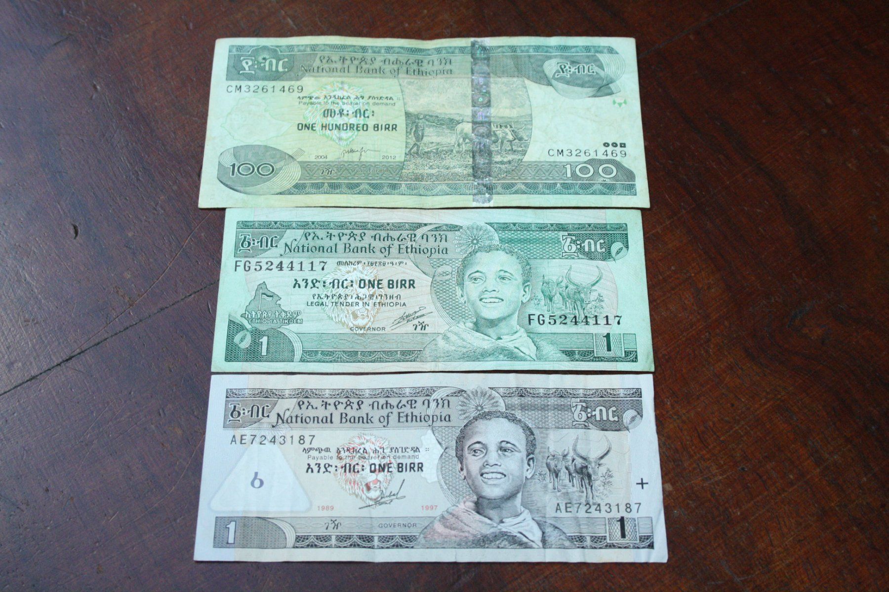 Banknoten: Ethiopie 3 billets différents – Gebraucht aus Cormondrèche von Hermes.monnaies