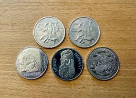 Batch von 5x 5.- Franken Gedenkmünzen