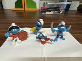 Lot de 4 Schtroumpfs vintage, figurines de collection