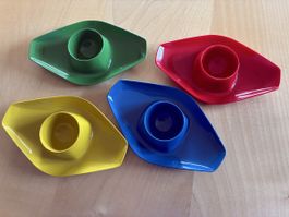 4 Eierbecher Retro Vintage stapelbar