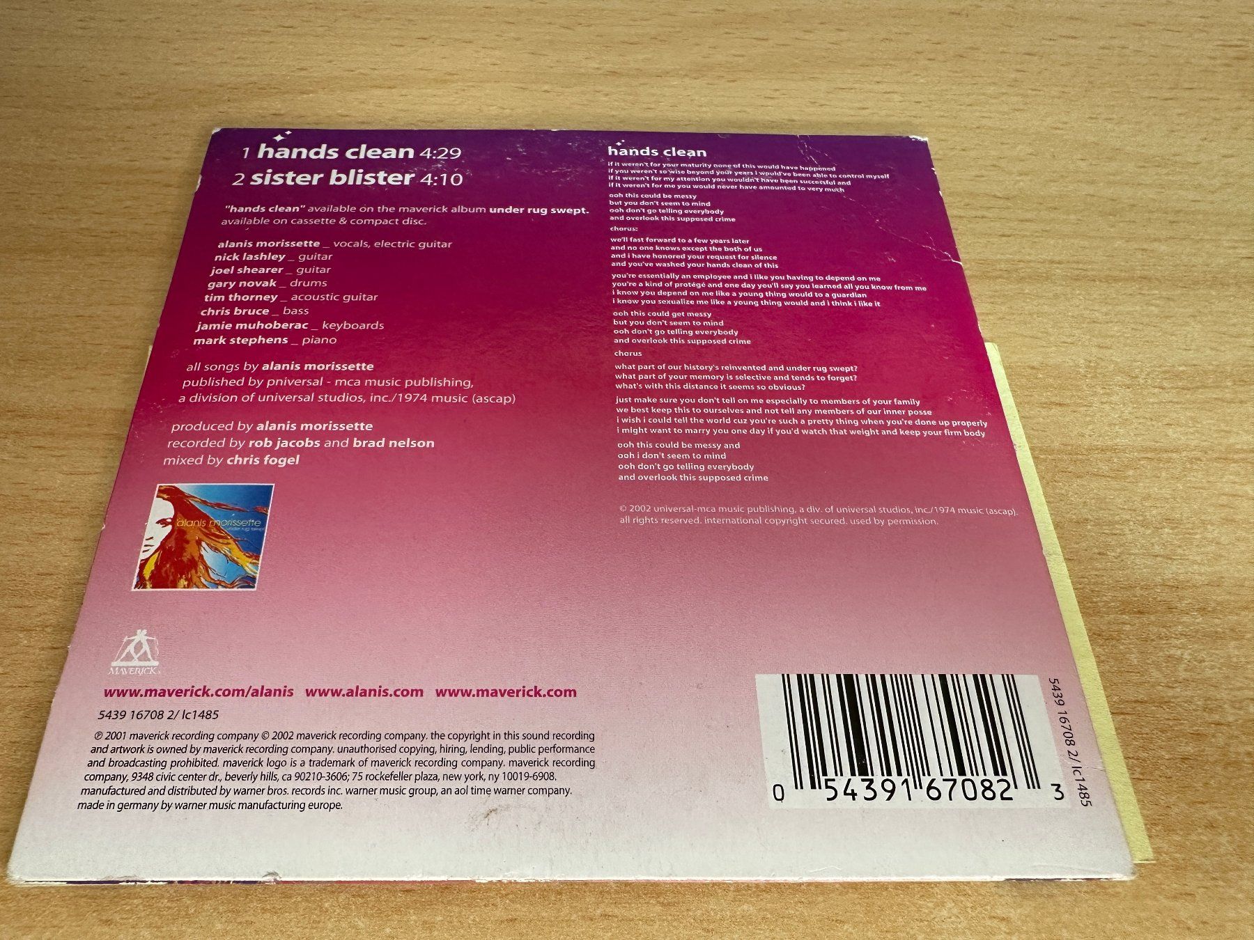 CDs: Alanis Morissette – Hands Clean - Single CD – Gebraucht aus Rikon im Tösstal von Alpenmutz 1