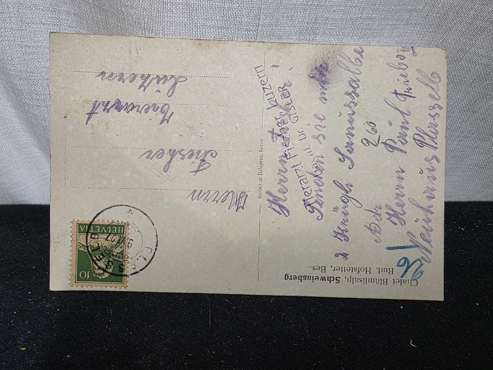 Cartoline postali: Alte Ansichtskarte: Chalet Blumisberg, Schweinsberg BE – Usato da Wolfertswil venduto da Antiko 1