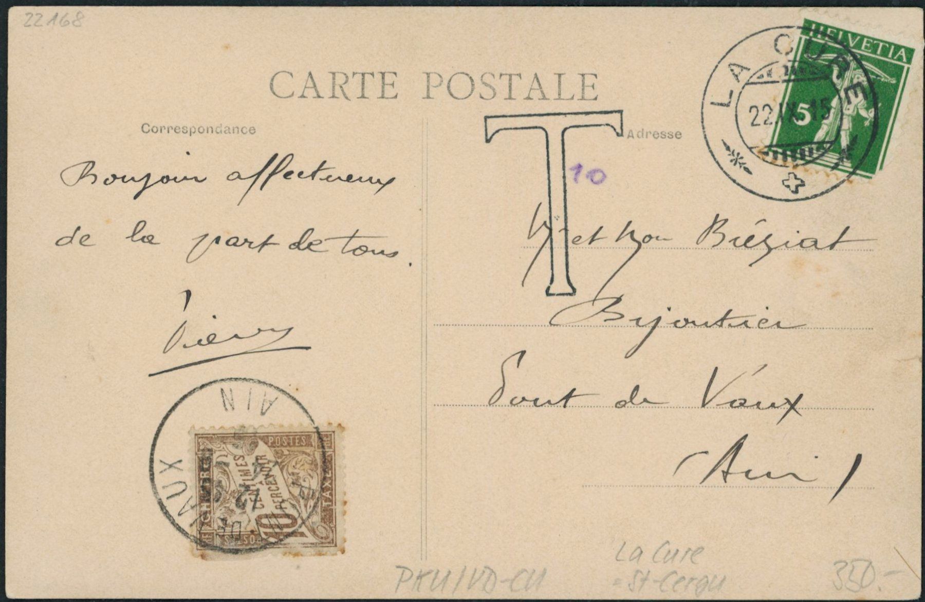 Cartoline postali: VD La Cure - Postkutsche - St. Cergue – Usato da Schindellegi venduto da leecollect 1