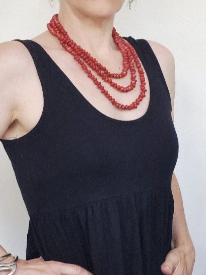 Catenine: Damen Halskette Holzperlen Rot – Usato da Hallau venduto da CHACLA 3