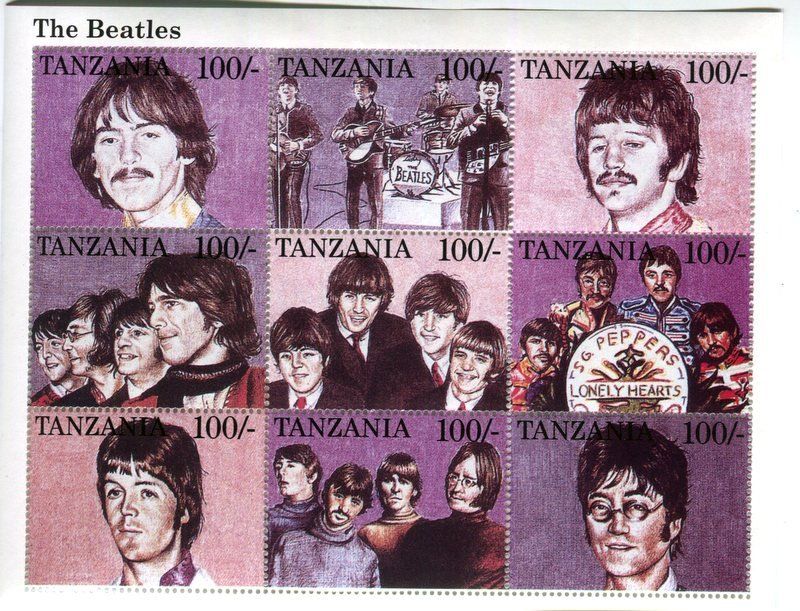Tutti i francobolli: Block "The Beatles". Tansania – Nuovo e nell'imballaggio originale da Basel venduto da Butsch5