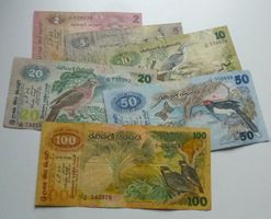 Lot ++ 6 alte Banknoten aus Ceylon
