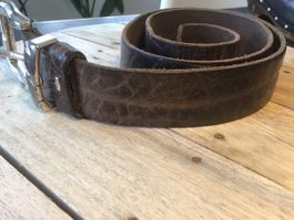 Hochwertiger Ledergürtel Braun, lässt sich kürzen 102 cm