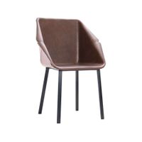 2 Stühle im zeitgenössischen Design aus braunem Bycast Leder