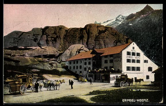 Cartoline postali: AK Grimsel, Hotel Grimsel-Hospiz – Usato da Berlin venduto da bartko-reher