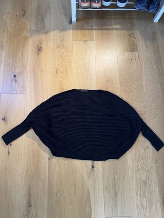 ZARA Pullover black size S/M ribbed dolman sleeve used